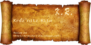 Kránitz Rita névjegykártya