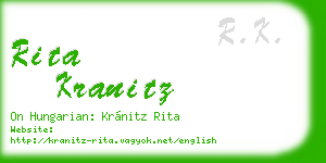 rita kranitz business card