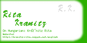 rita kranitz business card